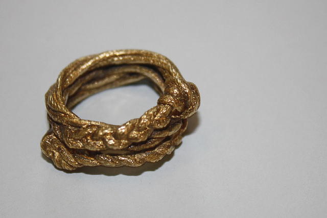 navyblueshoe: Monday Style: Braided Brass Jewelry