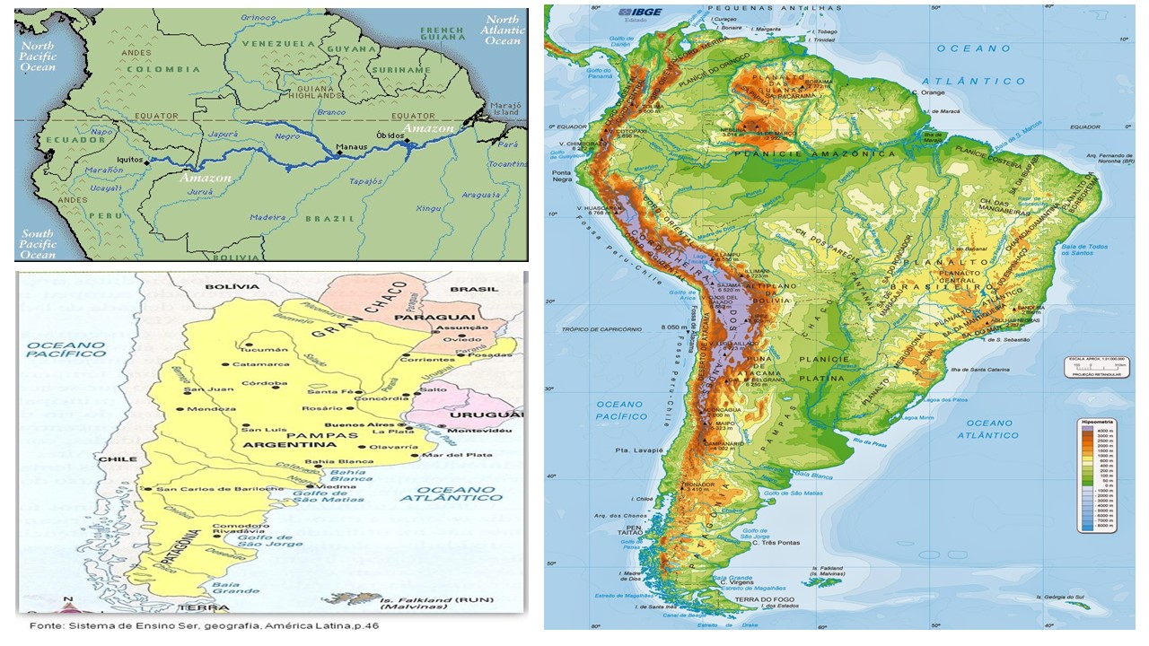 GEORNAL: CONTINENTE AMERICANO - POLÍTICO, RELEVO (geomorfológico com ...