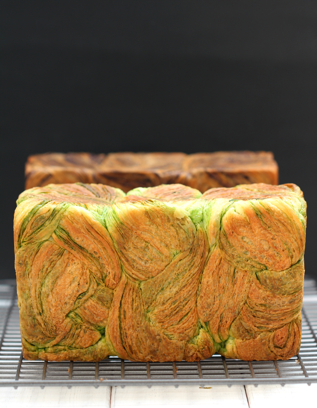 Danish loaf bread 3 ways Cocoa / Matcha / Ube ( purple yam )