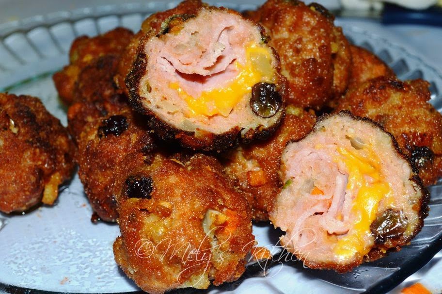 Mely's kitchen Meatballs with Ham and Cheese