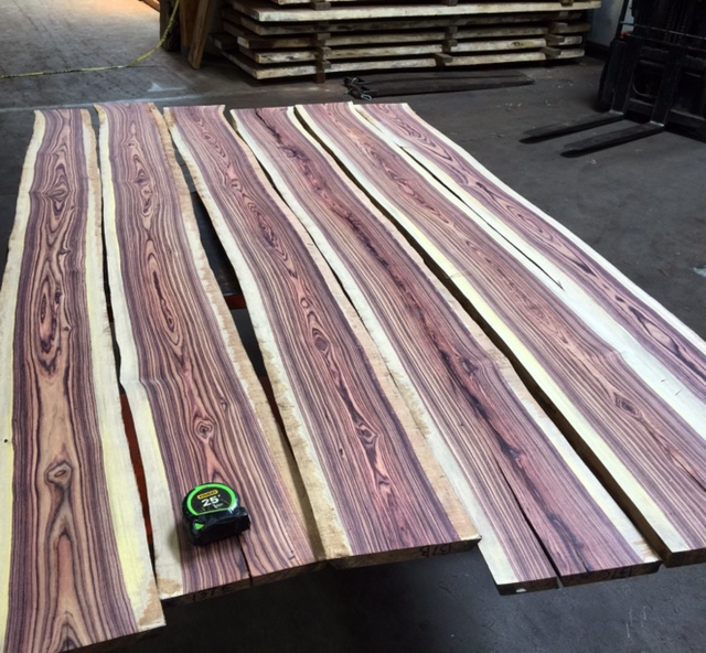 Tropical Exotic Hardwoods Brazilian Kingwood LiveEdge Slabs!