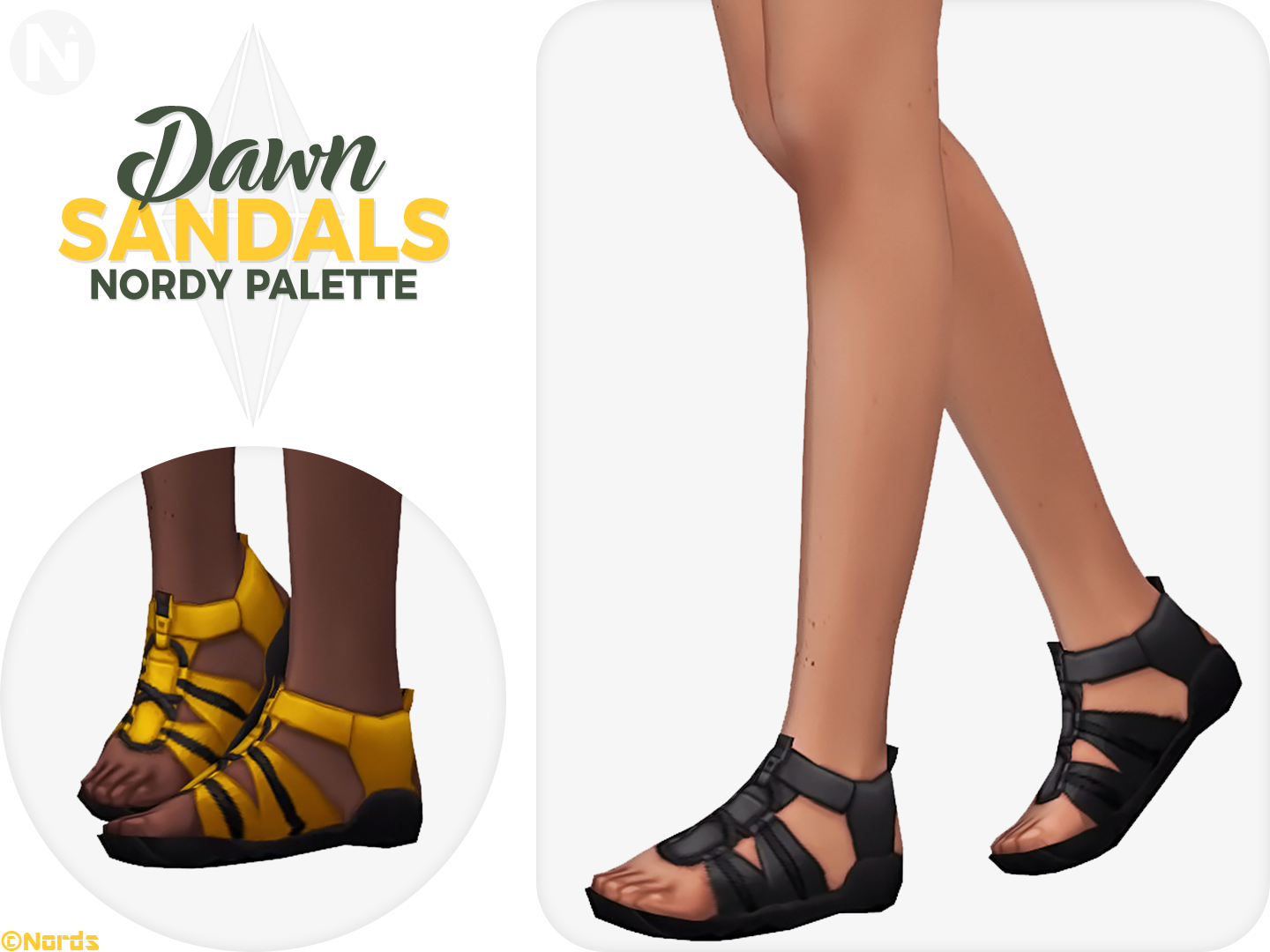 Dawn Rugged Sandals: A Sims 4 CC Shoes