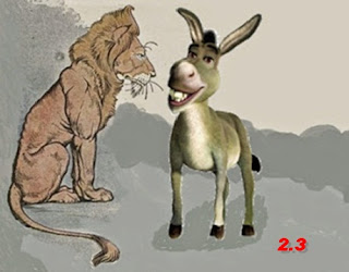 L'asino e il leone a caccia insieme (Esopo)
