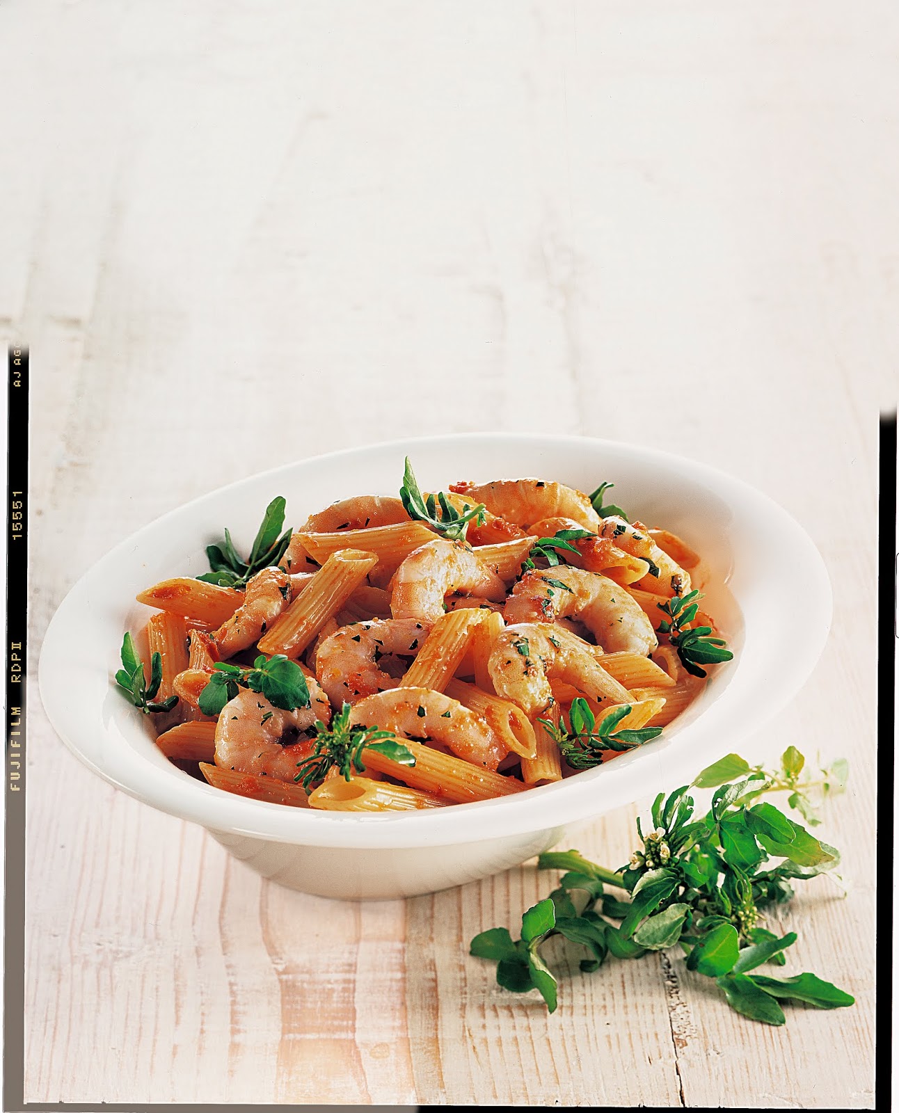 a.c Penne con gamberi e peperoni