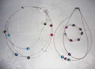 Bracelet Moderne Or Et Bleu Avec Cristaux – 3 Rangs, Occasion Bon état