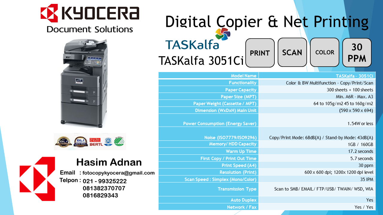Kyocera Fotocopy Brosur Spesifikasi Mesin Fotocopy Kyocera TASKalfa