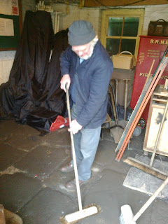 Alan has been cleaning carriages and Andrews House station