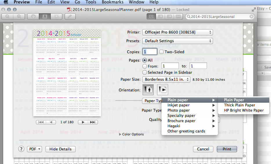 printer front and back