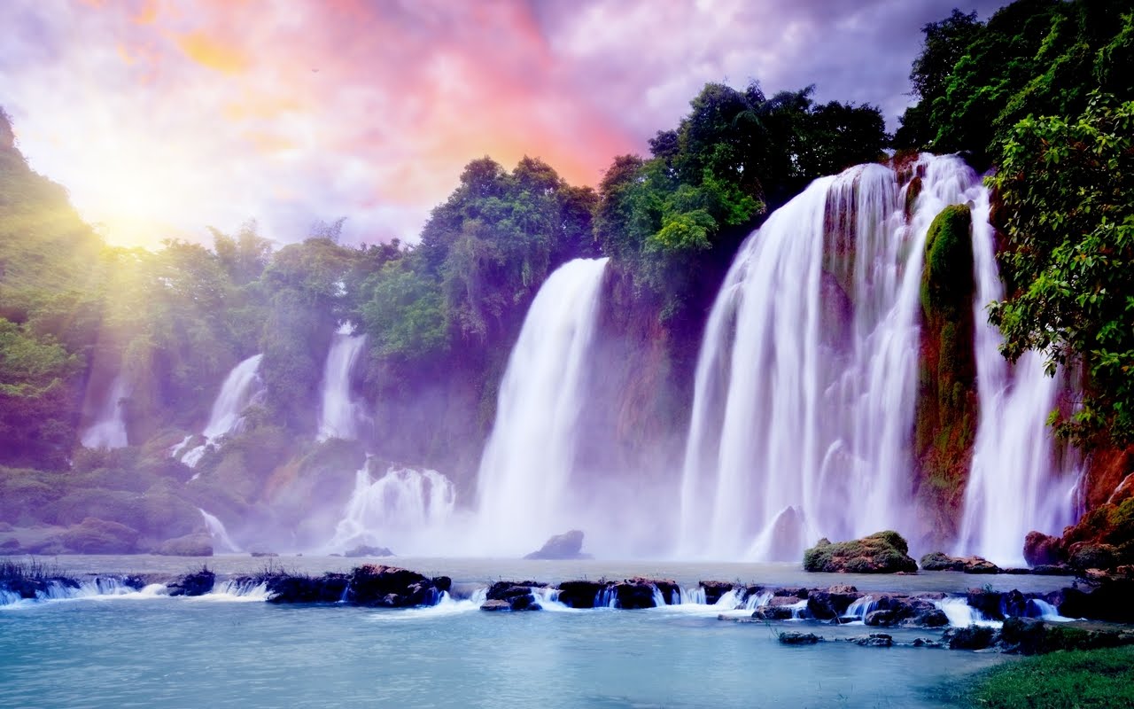 Koleksi Wallpaper Pemandangan Alam  Air Terjun , Natural Waterfall
