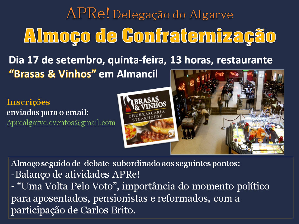 Almoço e reunião da Delegação da APRe! no Algarve, Almancil