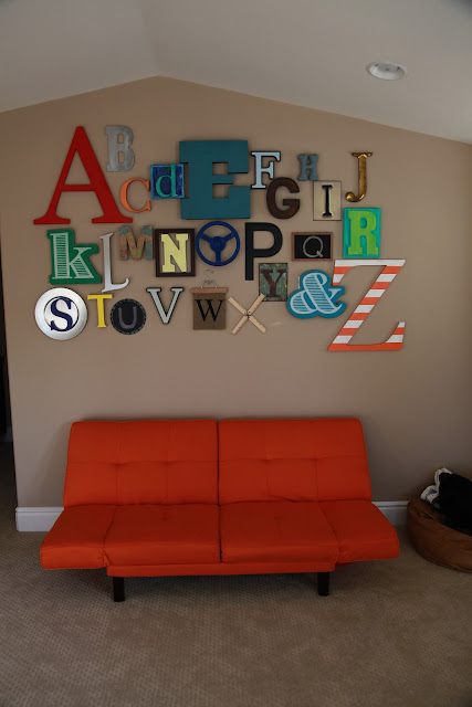 Alphabet wall for playroom, nursery or kids room by Thrive 360 Living
