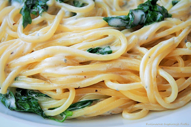 Spaghetti z sosem gorgonzola