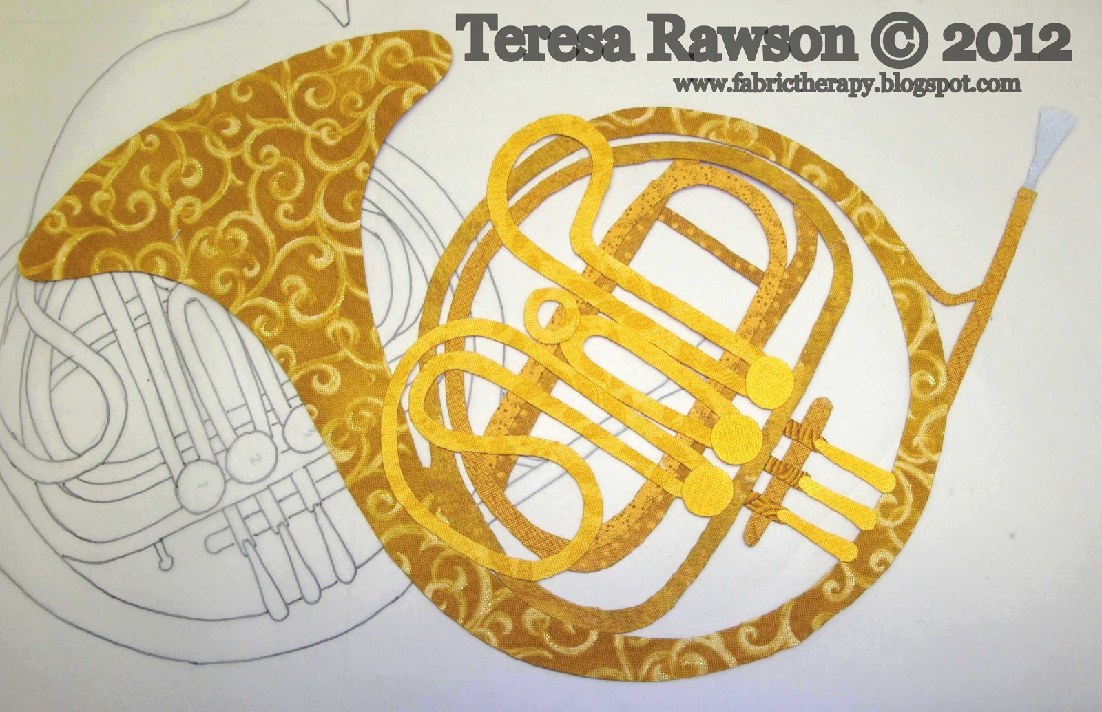 FABRIC THERAPY "Baltimore Rhapsody" Block 9 the French Horn