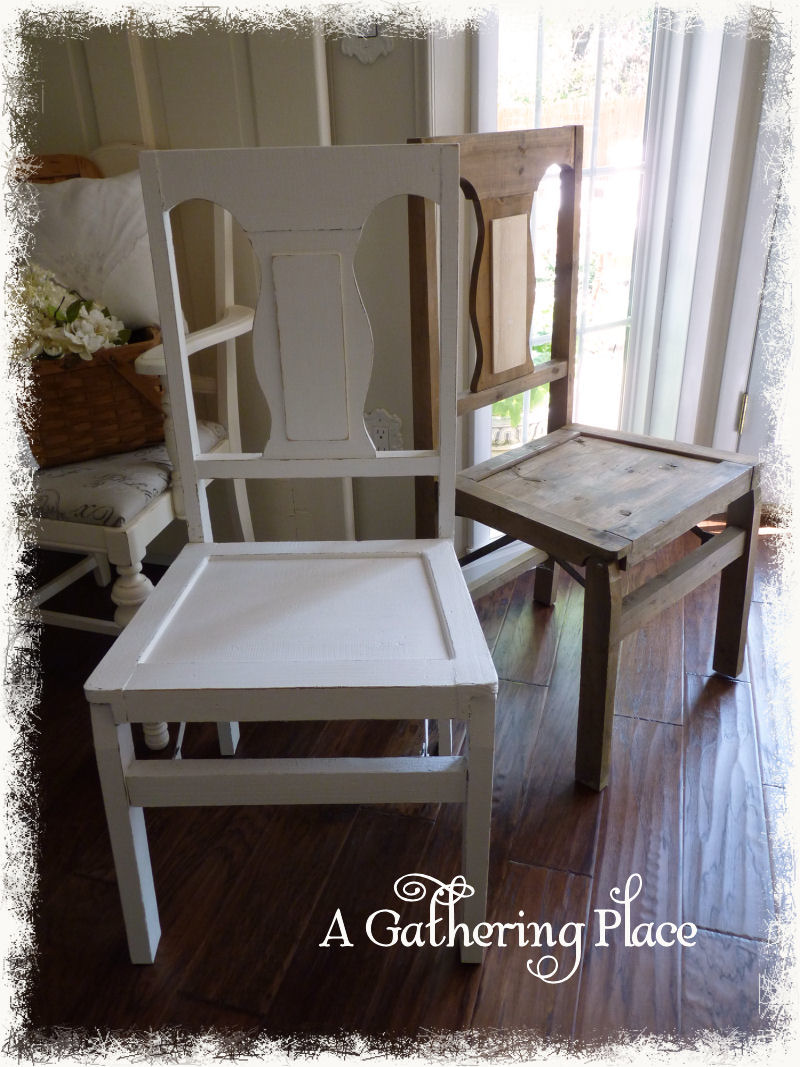 VINTAGE ANTIQUE WHITE CHAIRS A SHABBY COTTAGE MAKEOVER
