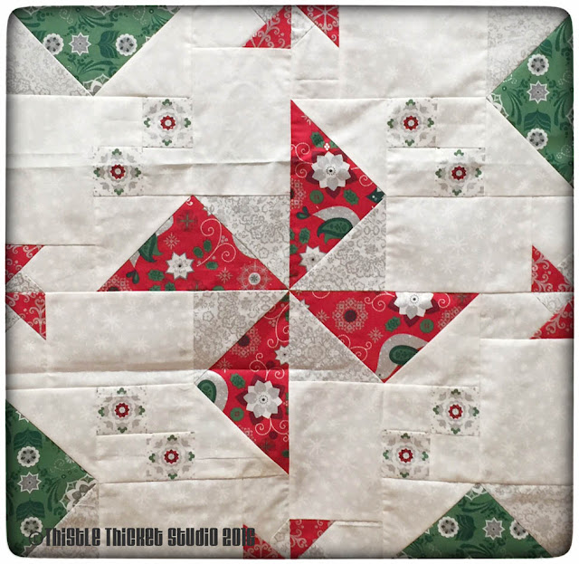 Thistle Thicket Studio, spinners block, christmas fabric, quilts, quilting