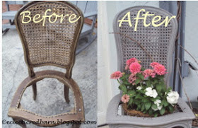 Eclectic Red Barn: Upcycled chair into planter