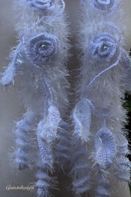 gunadesign guna andersone white crochet scarf fringes