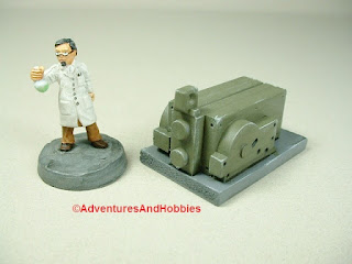 Small scale power generator designed for 25-28mm war games and role-playing games - type 4 - rear view.