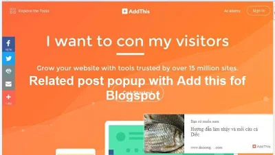 Related posts popup with Add this fof Blogspot