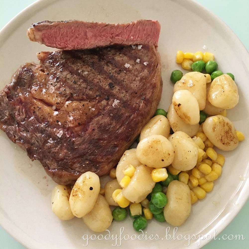 GoodyFoodies Recipe Rib Eye Steak with Truffled Gnocchi