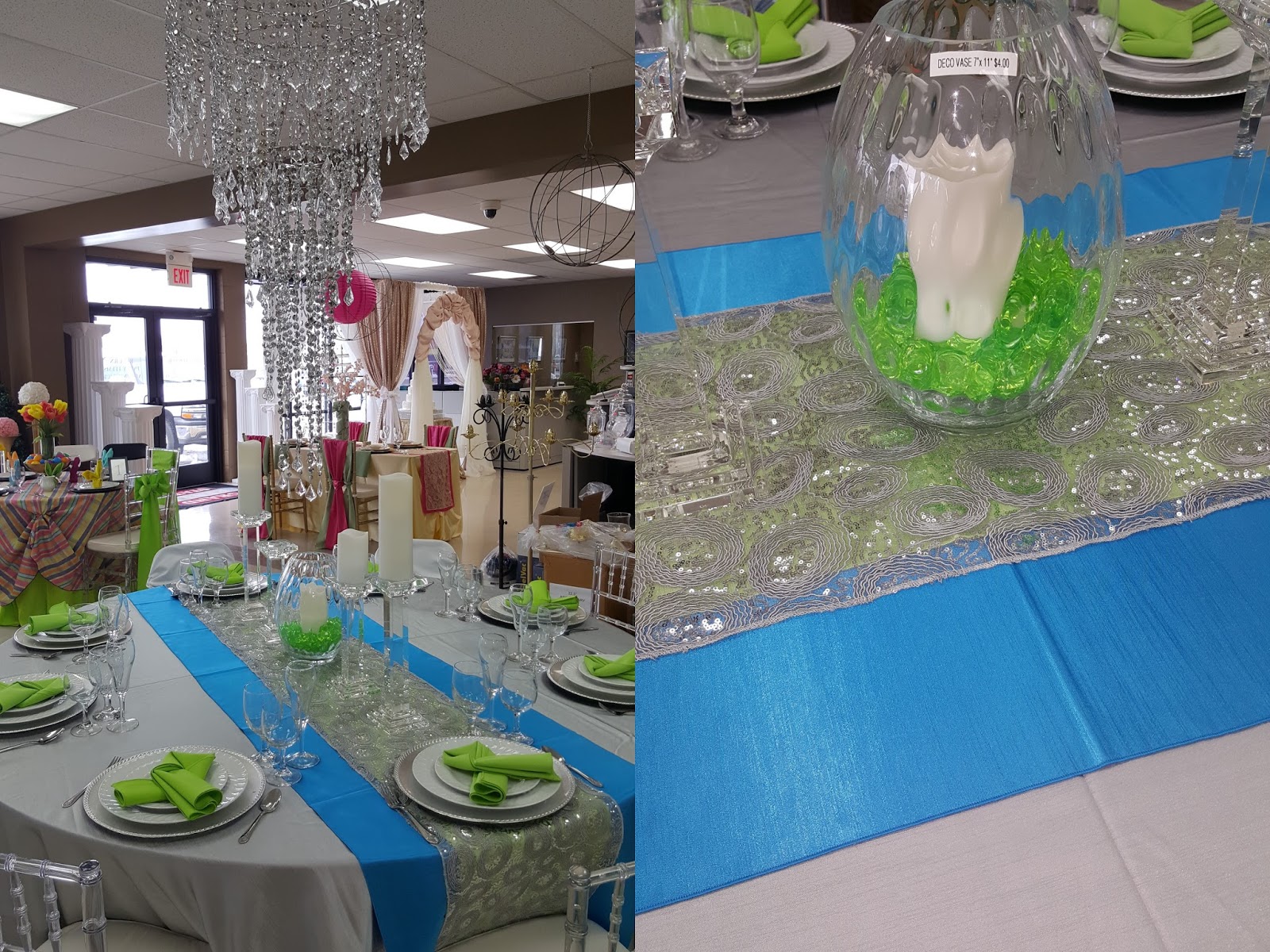 Grand Rental Station Fairview Heights IL Cobalt and Lime Table Inspiration