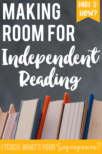Making room for independent reading: what do with the time during the most important component of your literacy block.