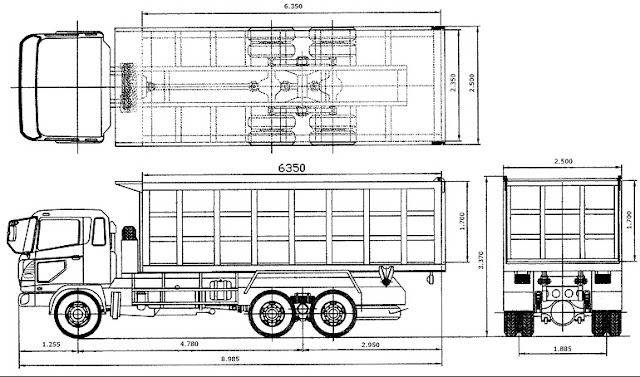 Gambar Skema Truk Hino-hitam putih