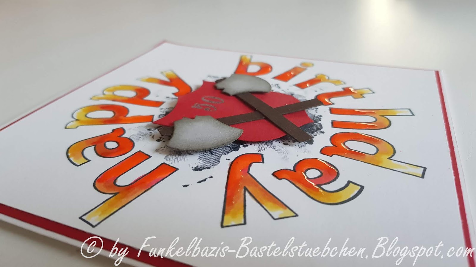 Funkelbazis Bastelstübchen Geburtstagskarte zum 50ten für einen