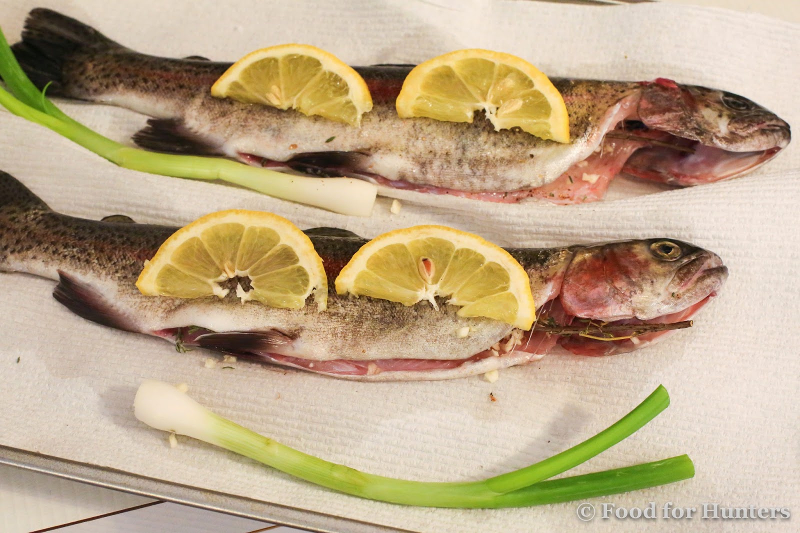 Grilled Rainbow Trout Wrapped in Bacon