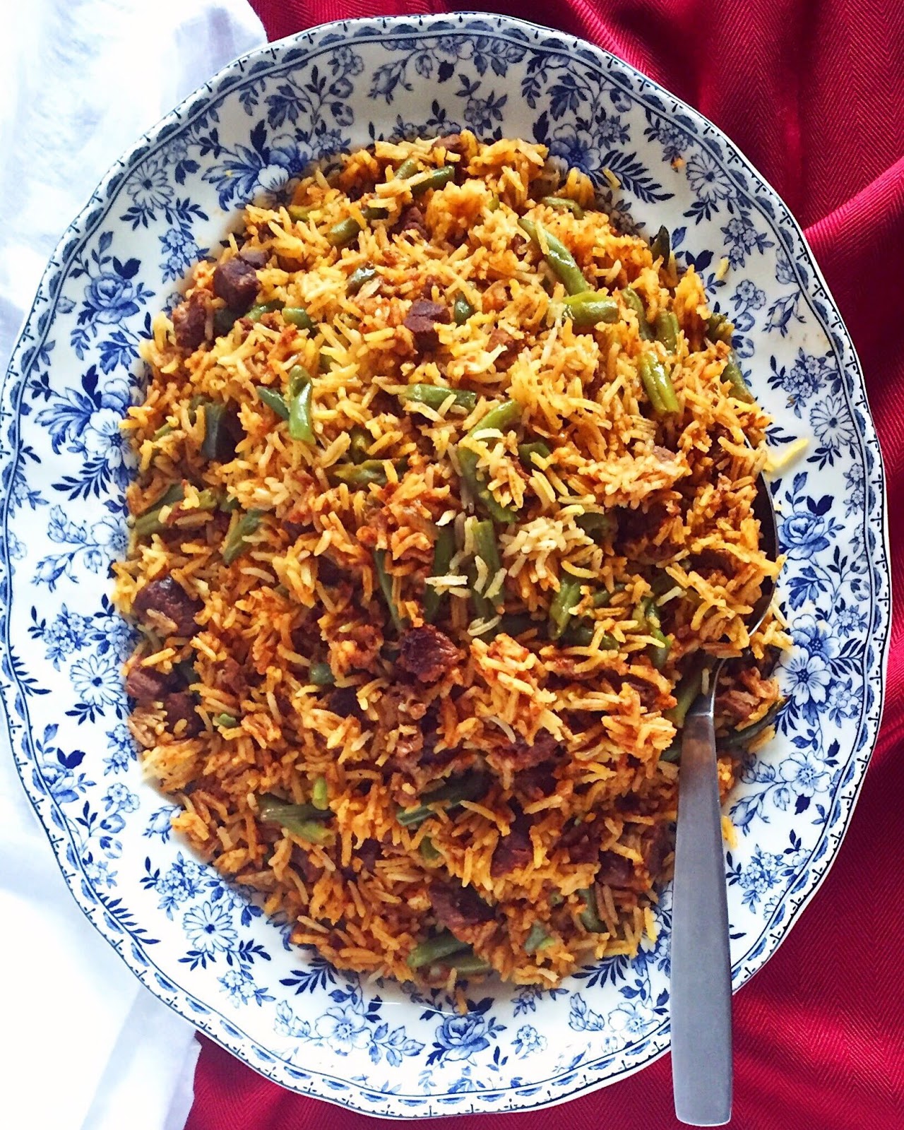 Turmeric & Saffron Loobia Polow Rice with Green Beans