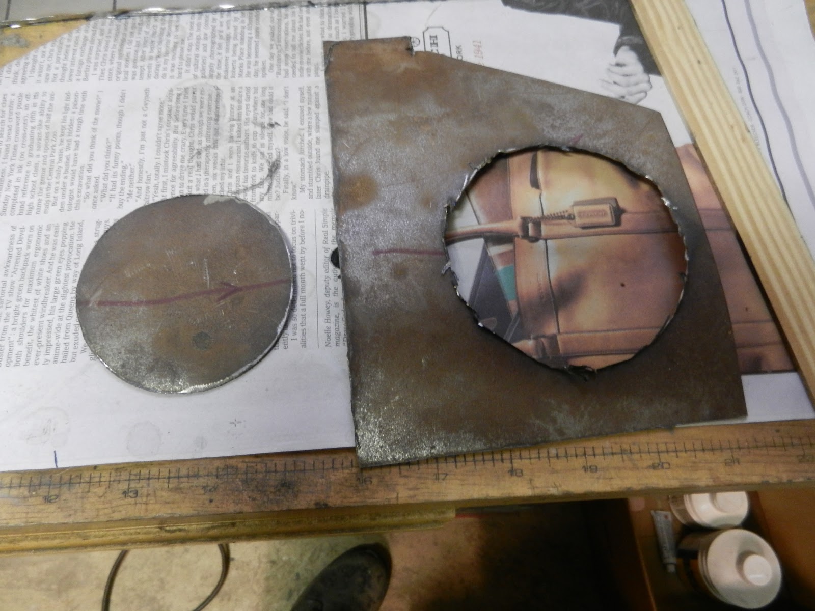 1954 Chevy Truck EV Conversion Shaving the Gas Tank Filler Hole