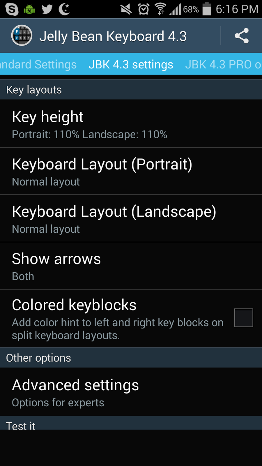 Jelly Bean Keyboard Cursor Keys