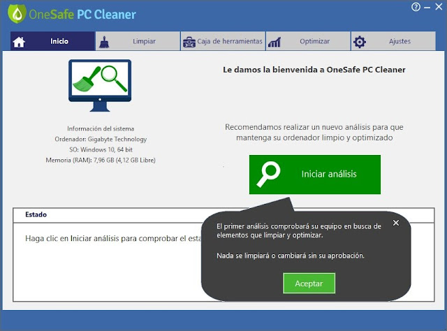 OneSafe PC Cleaner Pro imagenes hd