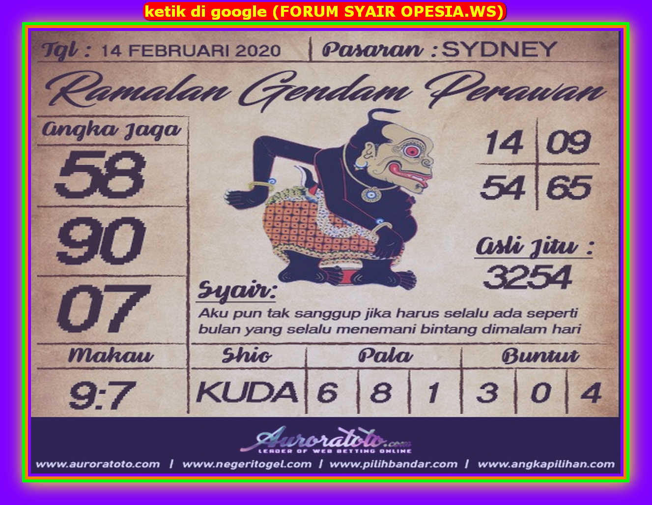 1 New Message Kode Syair Sydney 14 Februari 2020 Forum Syair Togel Hongkong Singapura Sydney