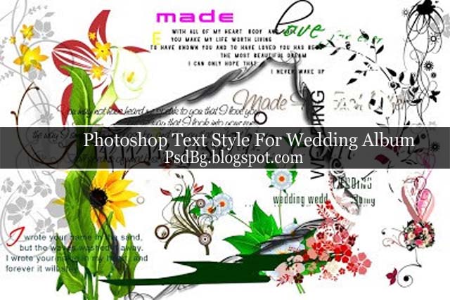 Photoshop Text Style For Wedding Album Photoshop Text Style For Wedding Album