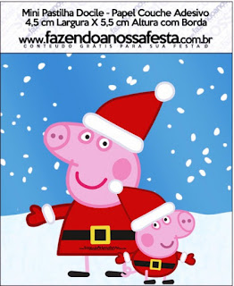 Peppa Pig en Navidad: Etiquetas para Candy Buffet para Imprimir Gratis. Etiquetas de Peppa Pig en Navidad para imprimir gratis.