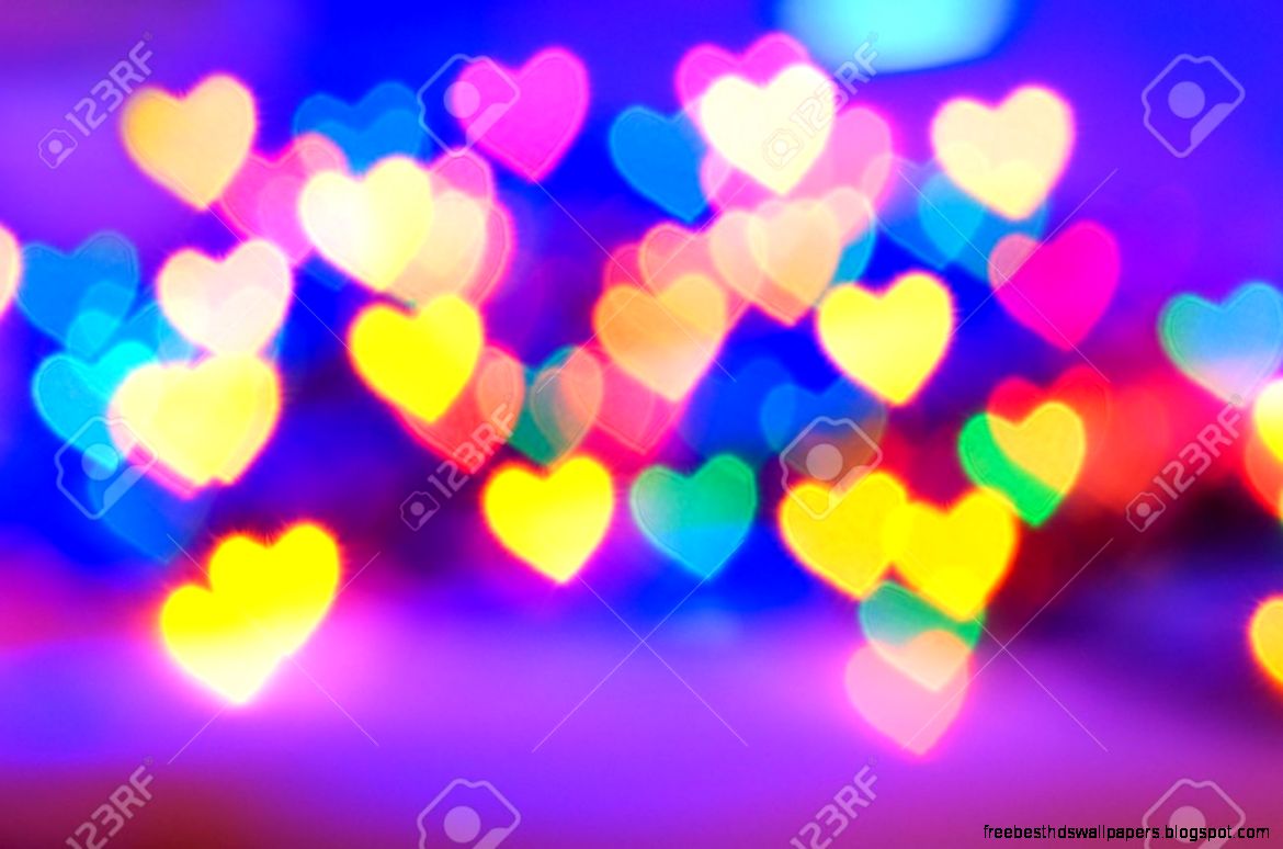 Abstract Blurred Background natural Heart Shaped Bokeh Stock