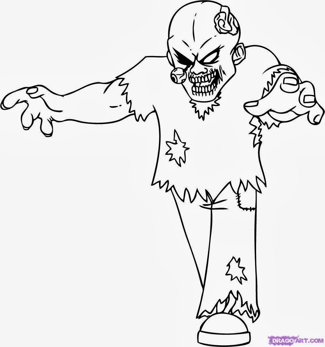 Plant vs Zombie Halloween Coloring Pages