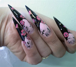 nails long nail designs cute stiletto designer sharp natural painted