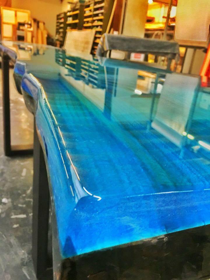 Guide Epoxy Resin pouring glue a transparent table mirror Decor Units