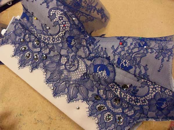 Flo Foxworthy - Showgirl Costumier: Embellishing a lace corset