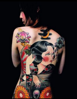 japanese woman in tribal body paint japanese woman in tribal body paint