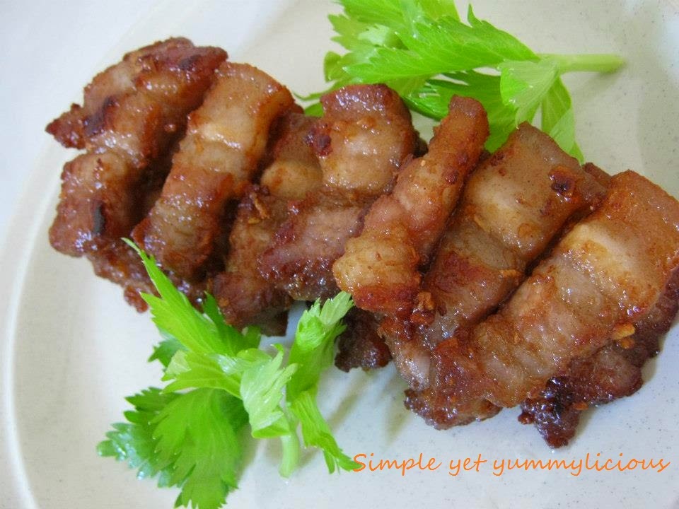 Simple yet yummylicious! Deepfried pork belly with red beancurd