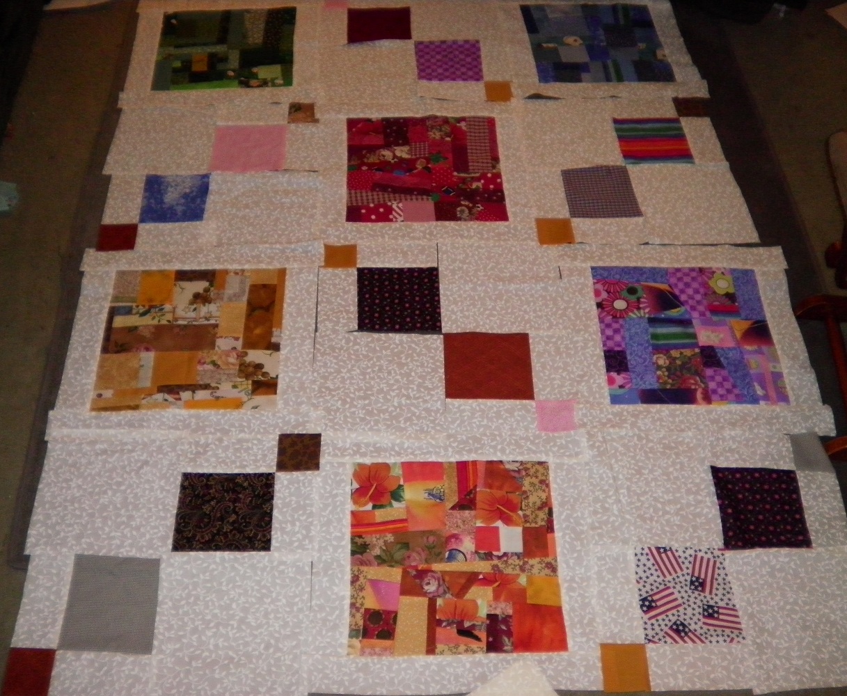 ProsperityStuff Quilts Layout idea for "Made Fabric" blocks