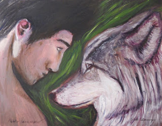 Blood of the wolf. Pablo Lavaniegos. oilpainting, wolves, art, pachuca