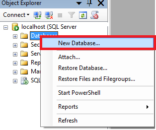 SQL Server : Creation of user defined database