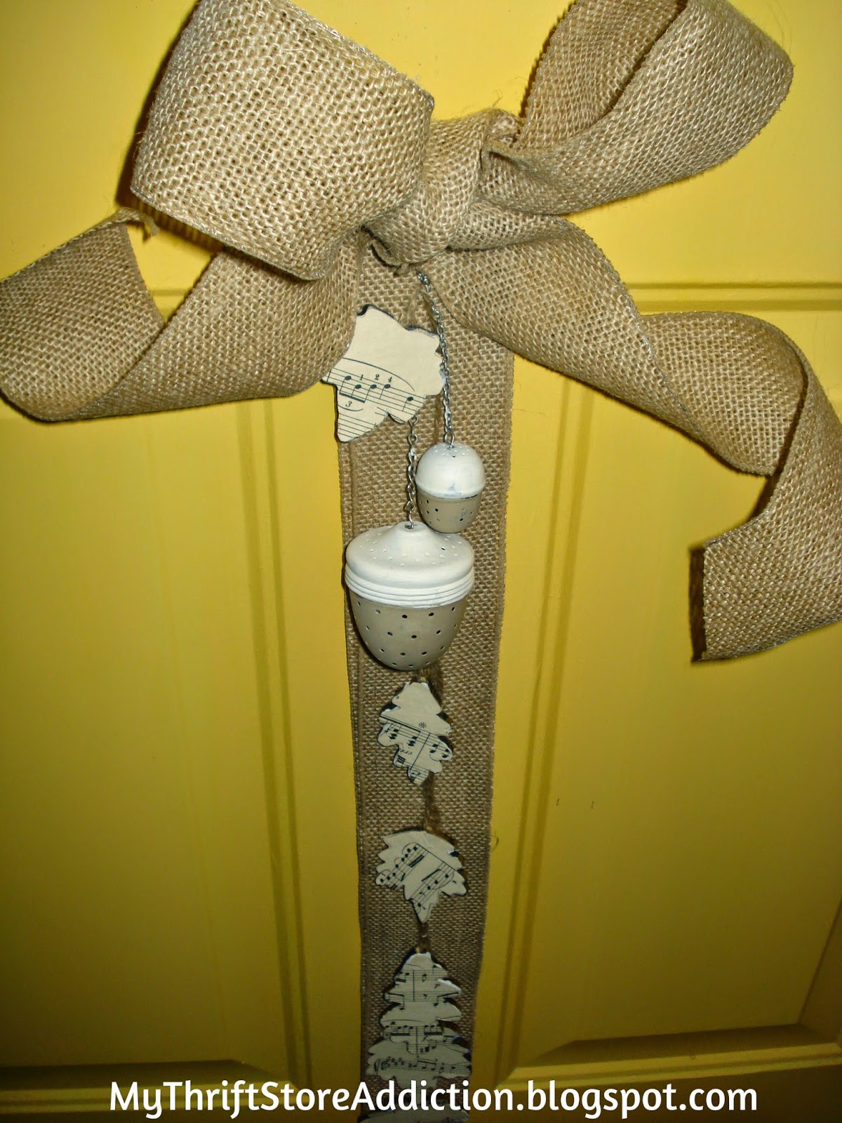 Repurposed Tea Infuser Acorn Door Hanger