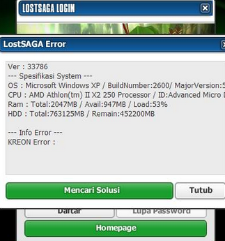Cara Mengatasi Lost Saga Error