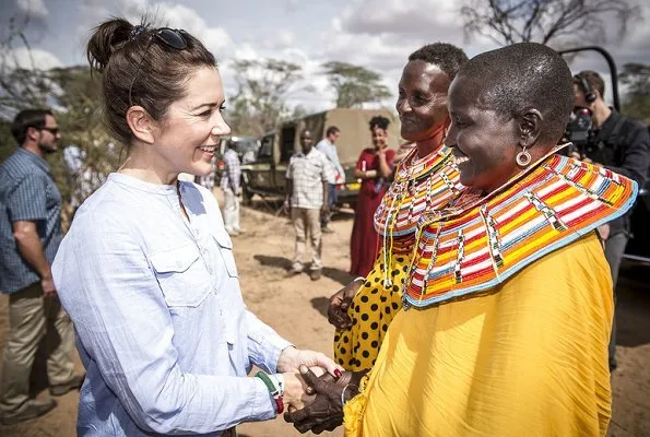 Crown Princess Mary donned traditional African dress in Kenya, she was joined by Danish Minister Ulla Toernaes