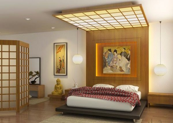 Japanese style platform bed, Bedroom ceiling designs